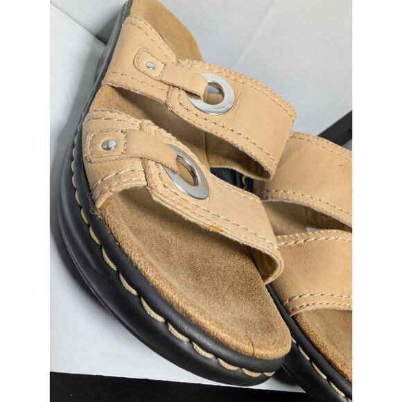 Clarks Sandals Lexi Willow Womens 7.5 M Brown Leather Bendables Comfort Wedge - Picture 2 of 5